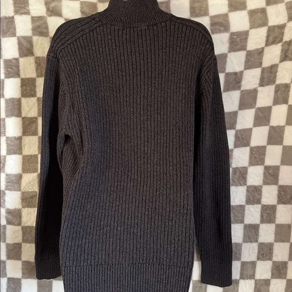 Calvin Klein Jeans Men's Black Half-Zip Ribbed Sweater size Extra Large / XL